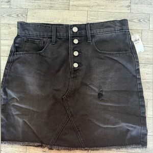 Old Navy Black Jean Skirt (Girls size 14) with adjustable waist NWT